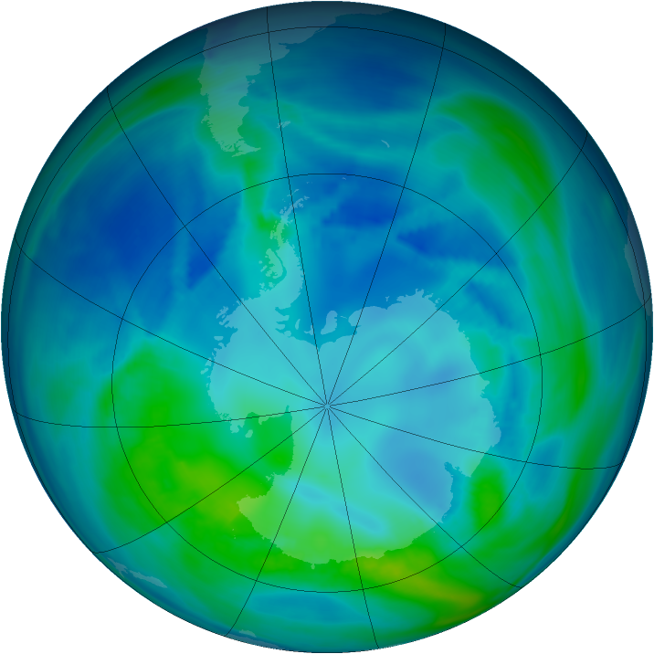 Antarctic ozone map for 23 April 2007